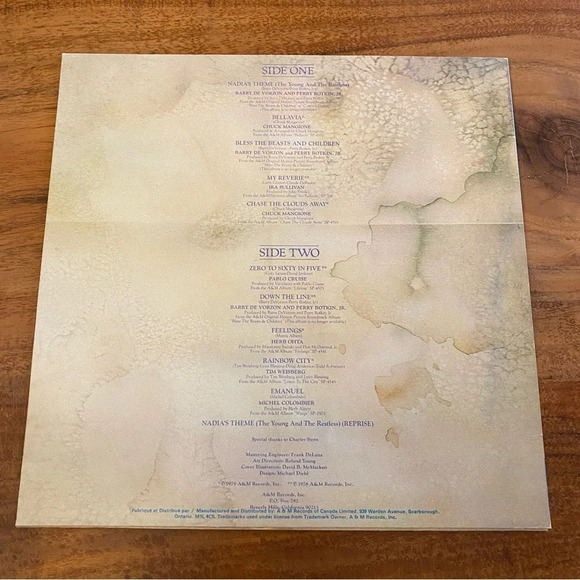 Vinyl Record Young and the Restless Soap Opera Nadia’s Theme 1976 A&M Records - Picture 3 of 13